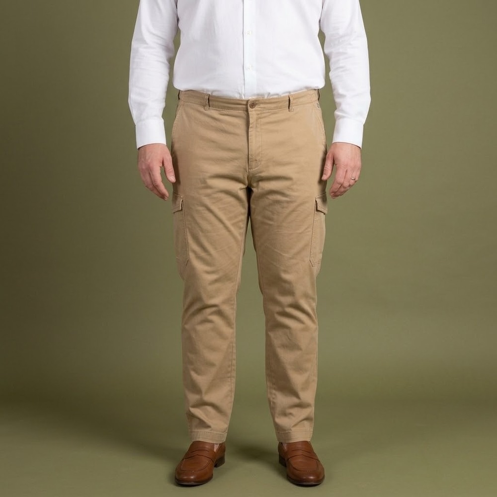 Hiltl 39500‎ Vargo Cargo Pants Men's Size 40 Khaki Beige Cotton EUC